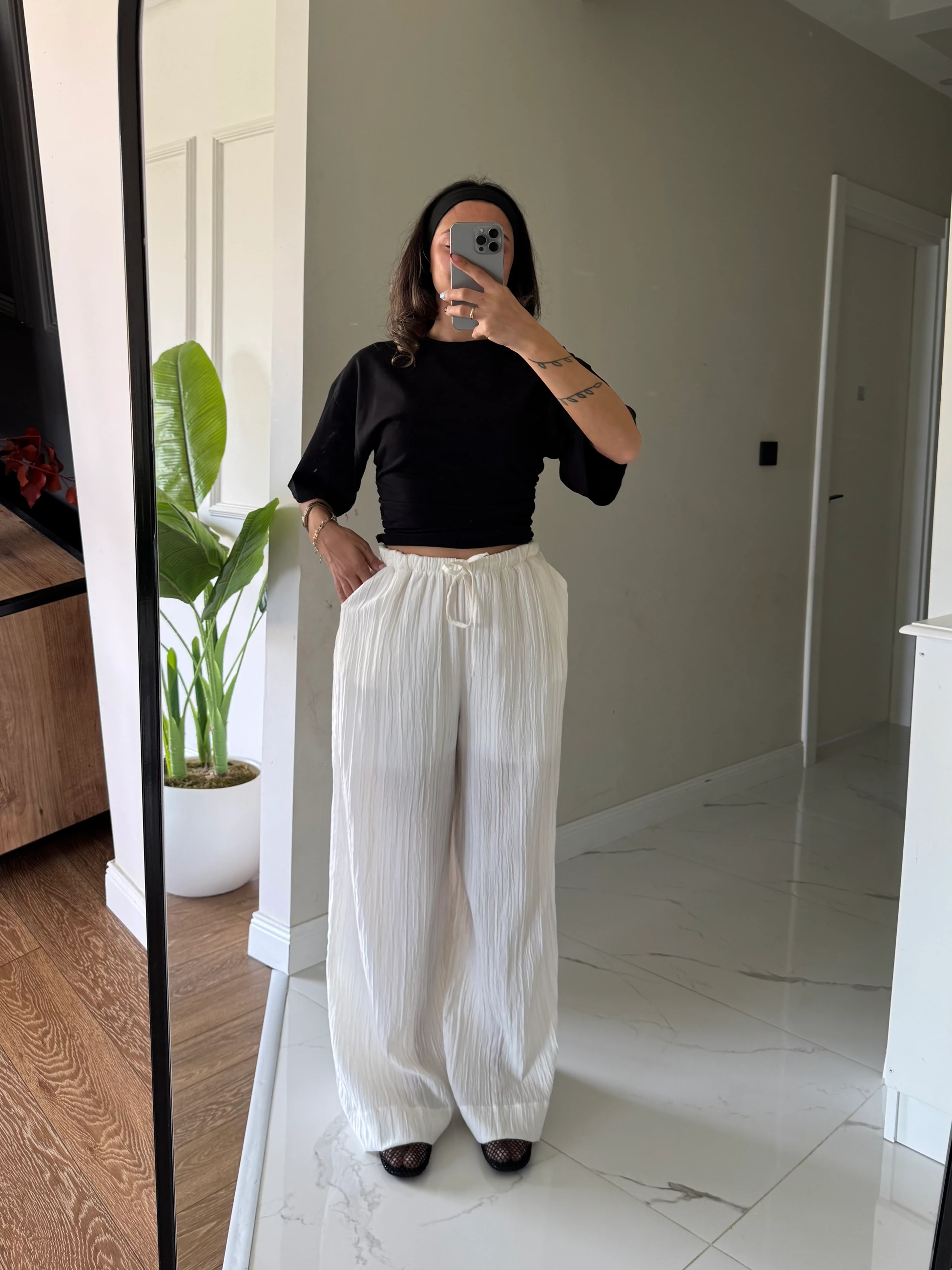 Belden Bağcıklı Pantolon